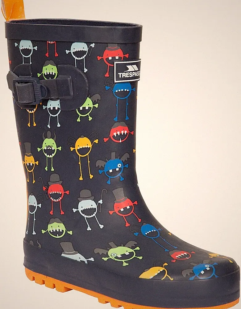 Trespass Jungen Kinder Gummistiefel Puddle - Kids Welly Monster Print