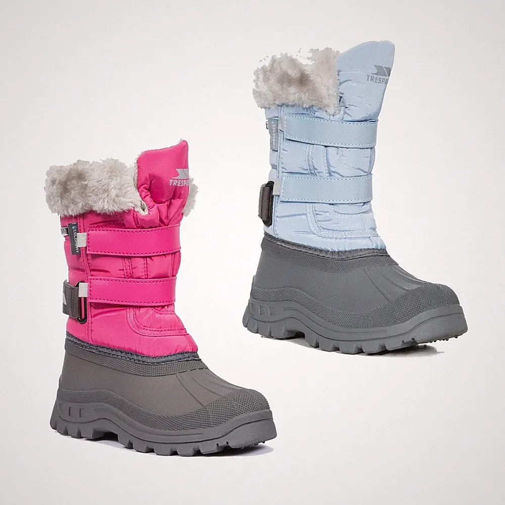 Trespass Mädchen Schneestiefel wasserdicht isoliert grau Schuhe mit Fell Stroma II