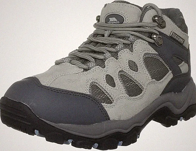 Tresspass Forth Damen Wanderschuhe in Grau/Schwarz Johannisbeere, Größe 7