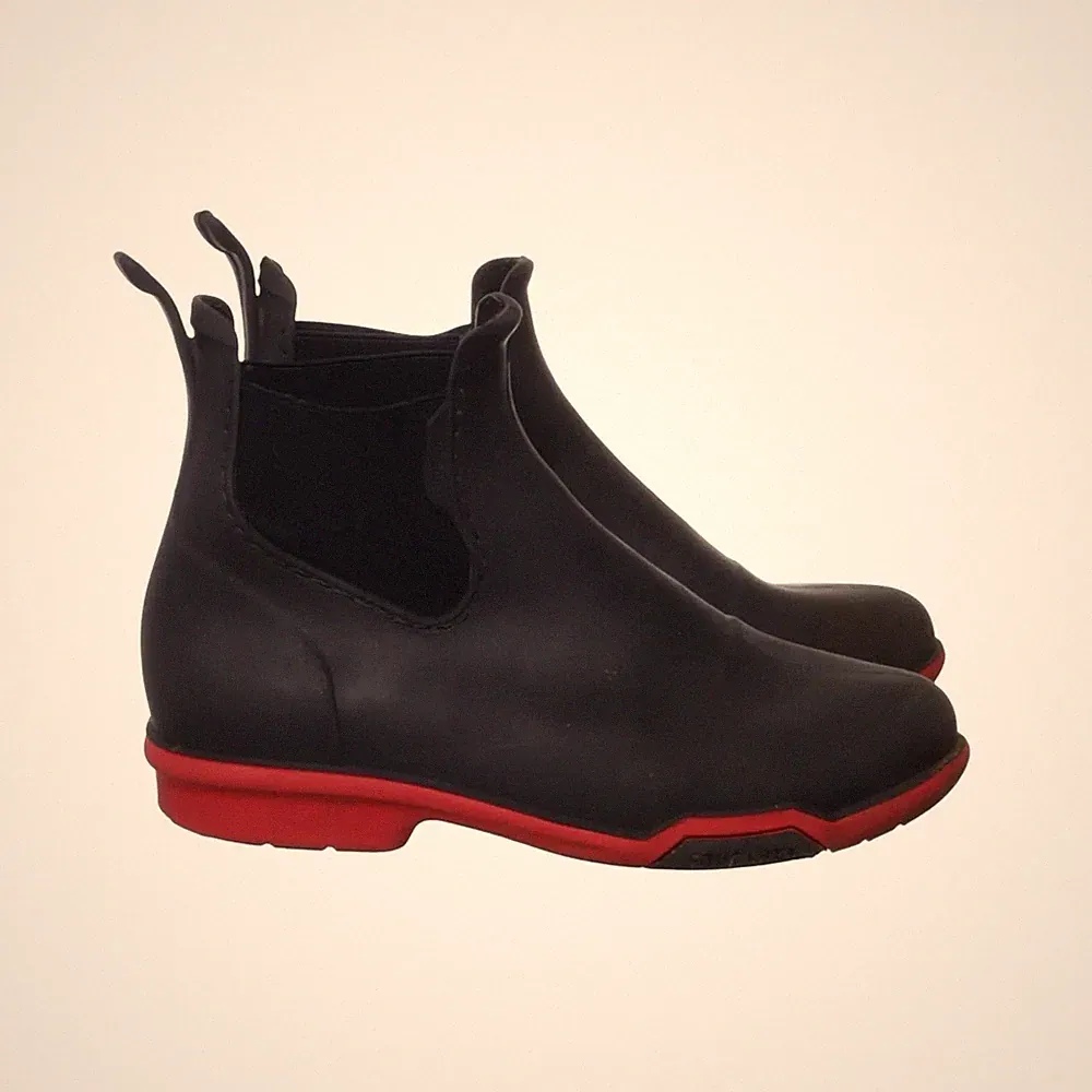 Tretorn, Kurze Gummistiefel, Größe: 34, Schwarz/Rot, Damen #wD9