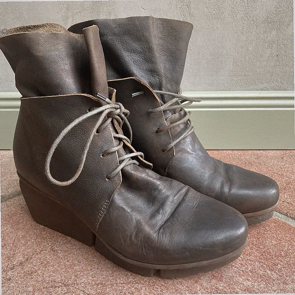 Trippen Stiefelette Damen Ankle Boots Booties Gr. EU 38 Schlamm Farben Leder