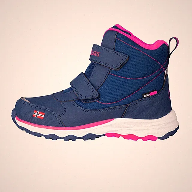 Trollkids Hafjell Kinder Marineblau Stiefel Winter Boots Klettverschluss 264-114