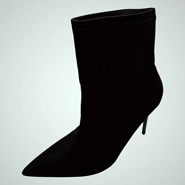 Truffle Collection Damen Stretch Stiefeletten UK 7 Schwarz Stoff High Heel Party