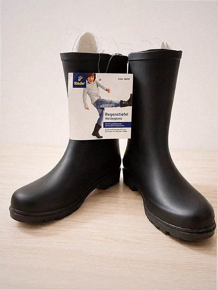 Tschibo Gummistiefel Gr.37 Regenstiefel Wellingtons mit Fleecesocken und Sohle