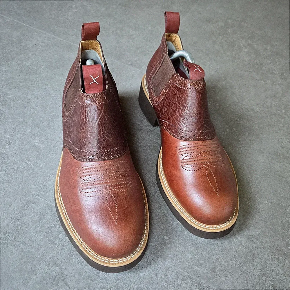 Twisted X Stiefeletten, Chelsea Style, Leder braun, Gummisohle, EU 42.5, US 9.5
