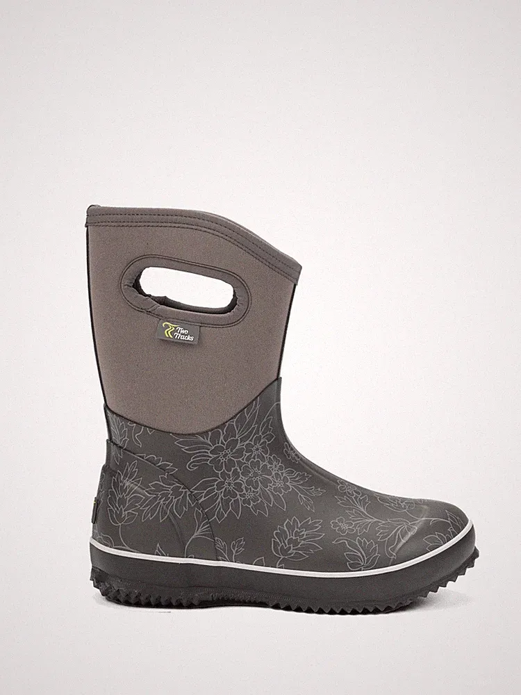 TwoTracks Neoprenstiefel Pia Grey Halbhoch Outdoorstiefel Gummistiefel