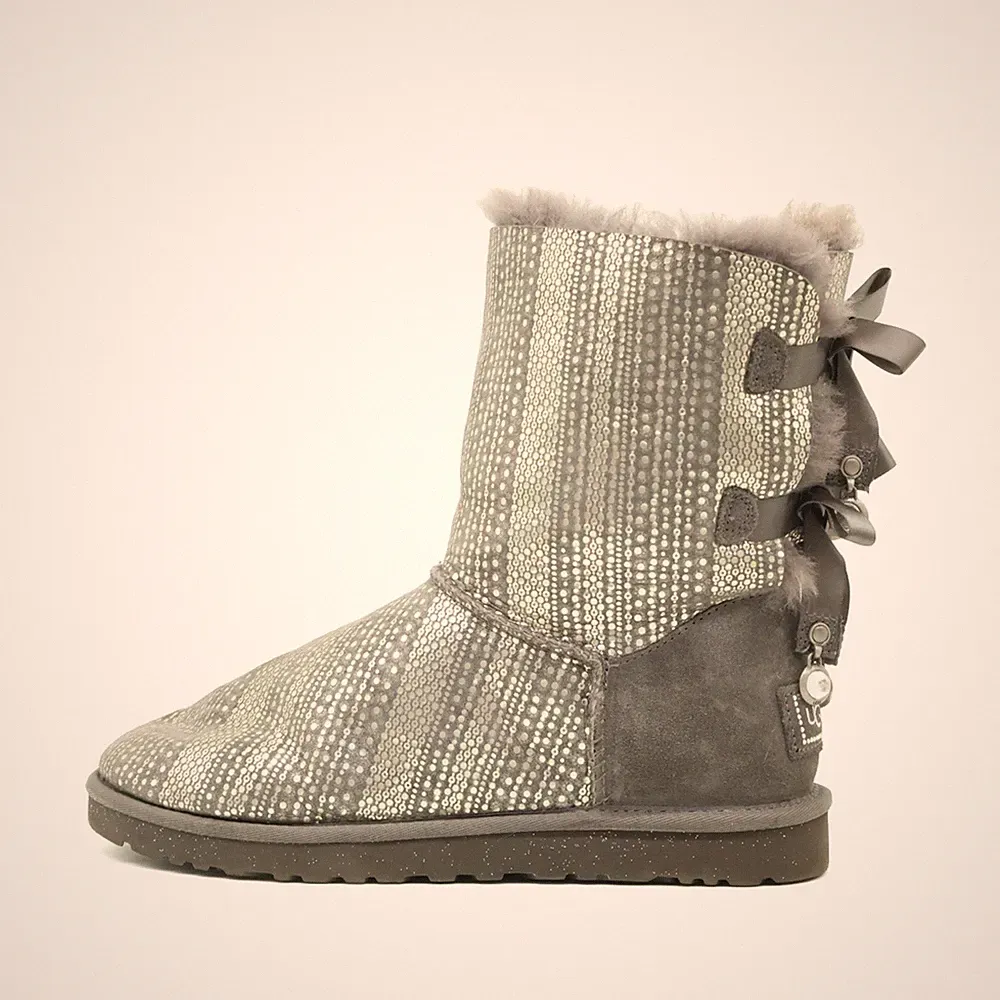 UGG Damen 1004177 Winterstiefel Silber Wildleder Mittel Classic Stiefel EU 40