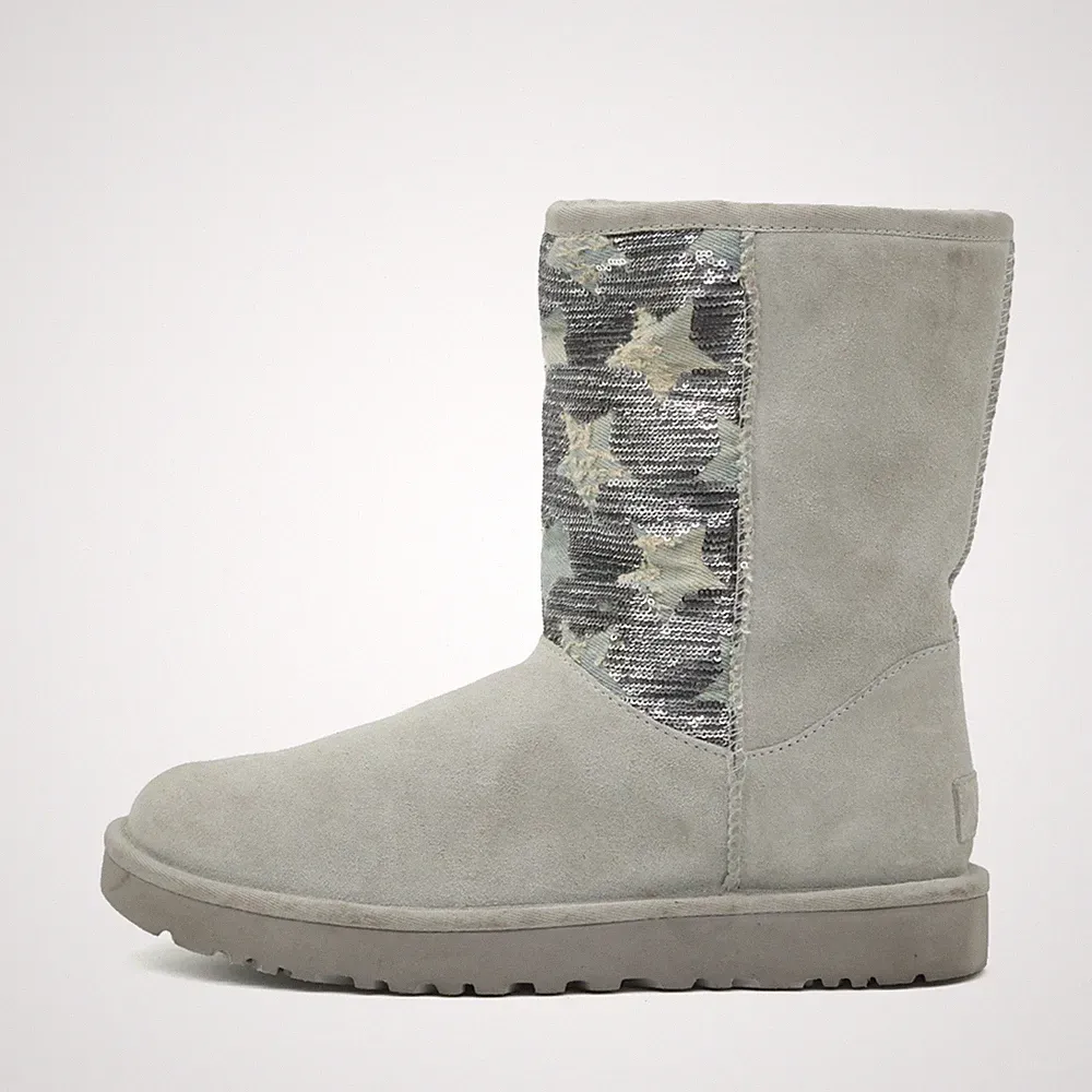 UGG Damen 111029 Stiefel Grau Wildleder Mittel Gefüttert, Classic Boots EU 37