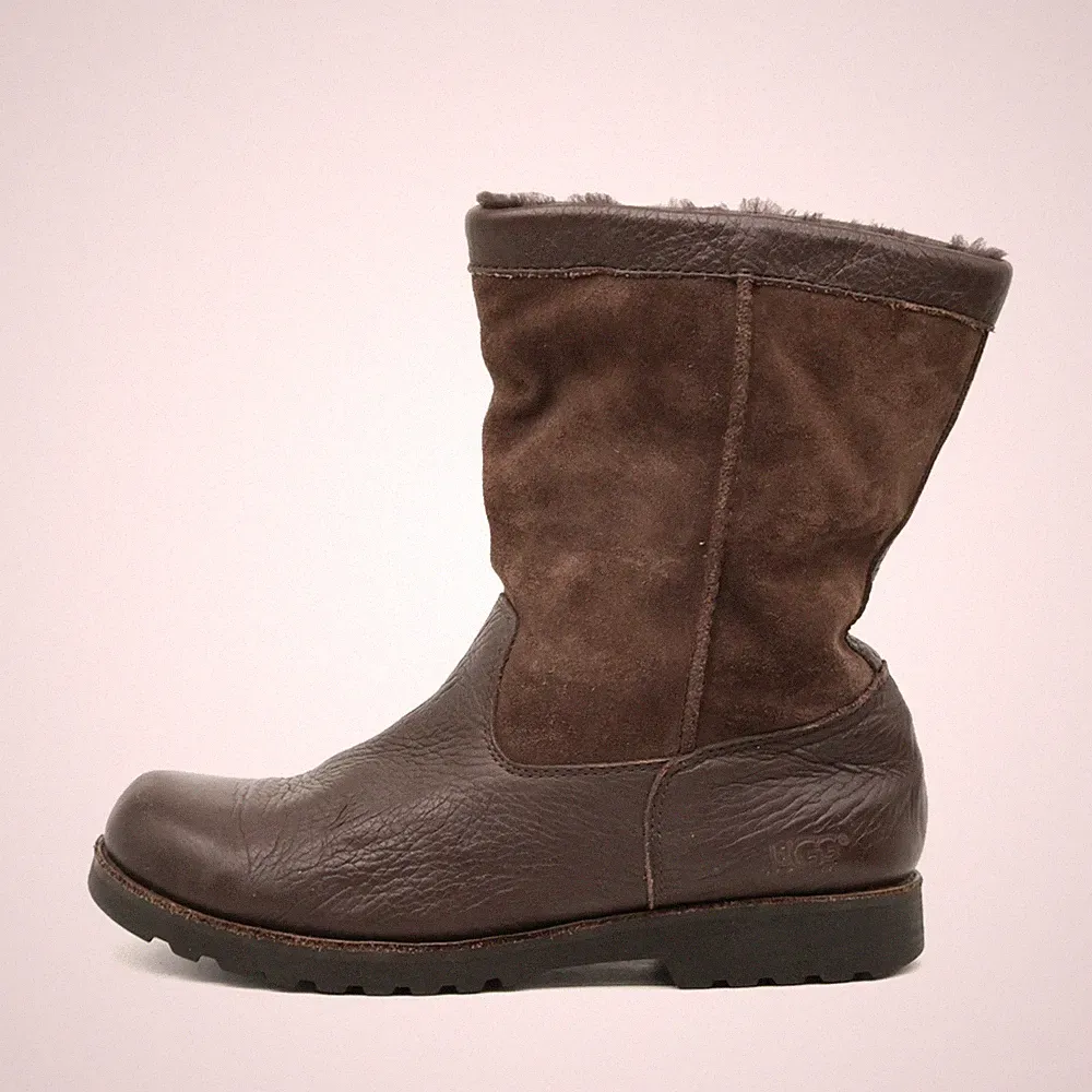 UGG Damen 3296 Winterstiefel Braun Echtleder Mittel Warm Classic Stiefel EU 34