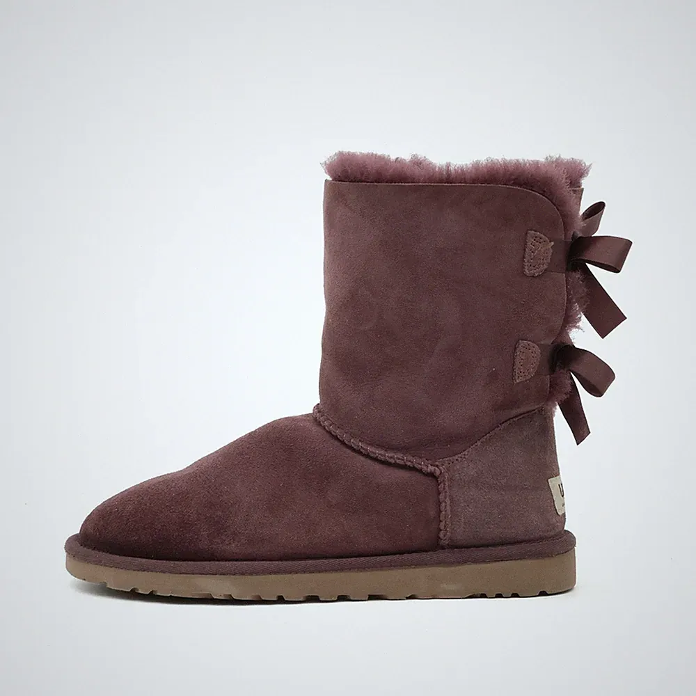 UGG Damen Bailey Bow II Winterstiefel Lila Wildleder Classic Stiefel EU 37