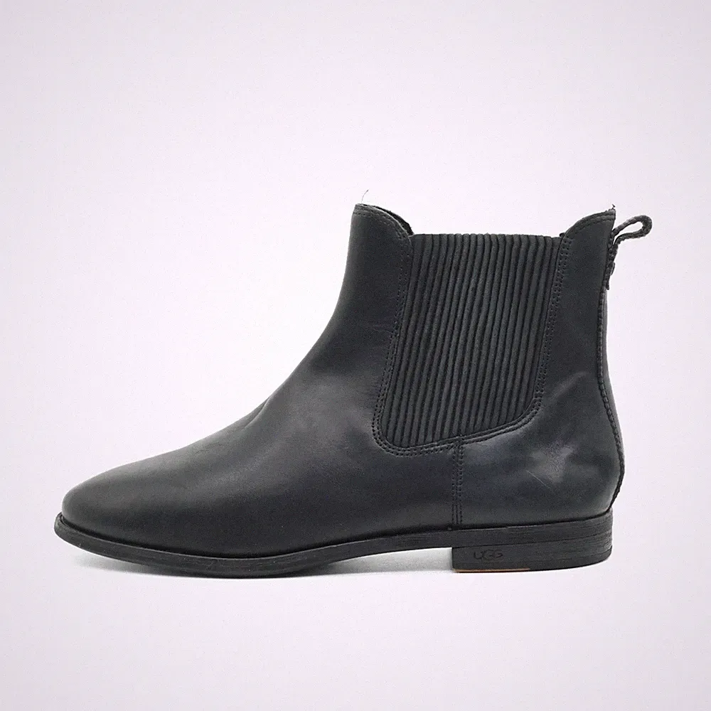 UGG Damen Chelsea Classic Stiefelette Schwarz Leder Ankle , Komfort Boots EU 40