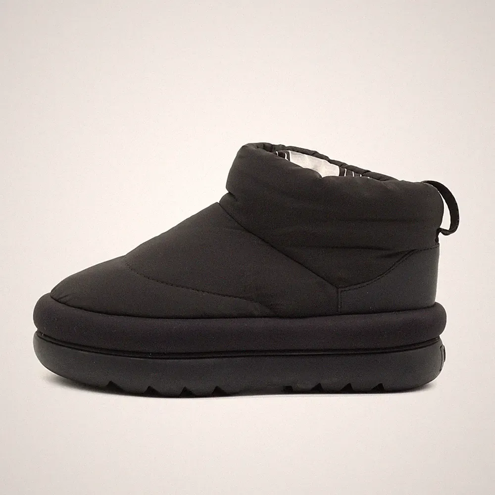 UGG Damen Classic Mini Puff Stiefel Schwarz Synthetik Bequem Stiefeletten EU 40