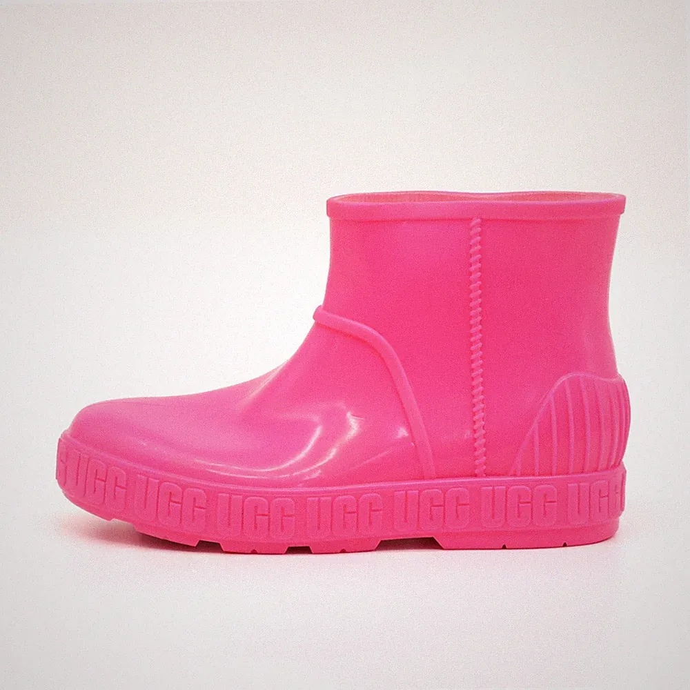 UGG Damen Classic Stiefel Pink Gummi Knöchelhoch Logodetail Kurzstiefel EU 38