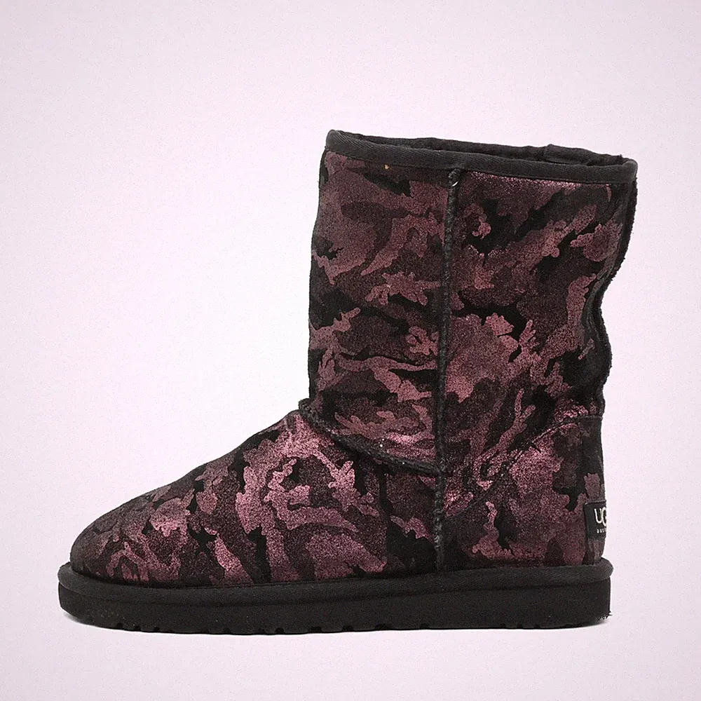 UGG Damen Classic Stiefelette Stiefel Lila Schwarz Mittel Stiefeletten EU 39