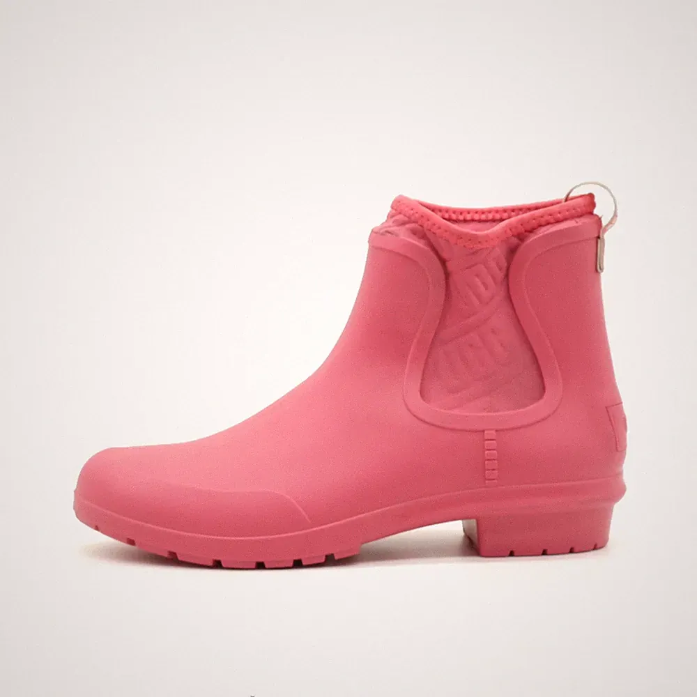 UGG Damen Drizlita Stiefeletten Pink Gummi Knöchelhoch Boots Chelsea EU 38