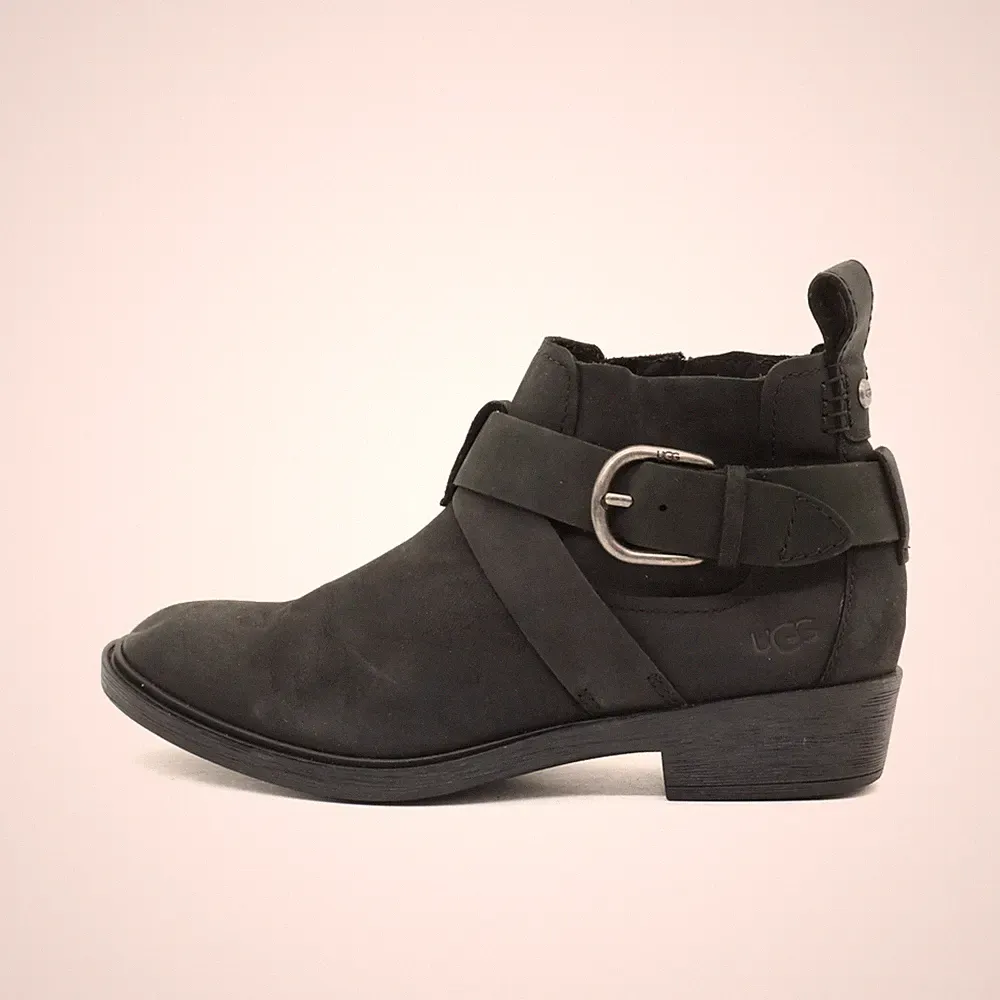 UGG Damen FD1120F Stiefelette Schwarz Leder Classic Stiefeletten EU 37