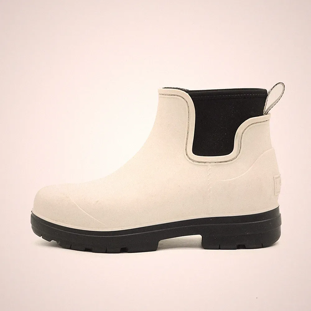 UGG Damen Regenstiefel Stiefel Weiß Schwarz Gummi Chelsea Boots EU 38