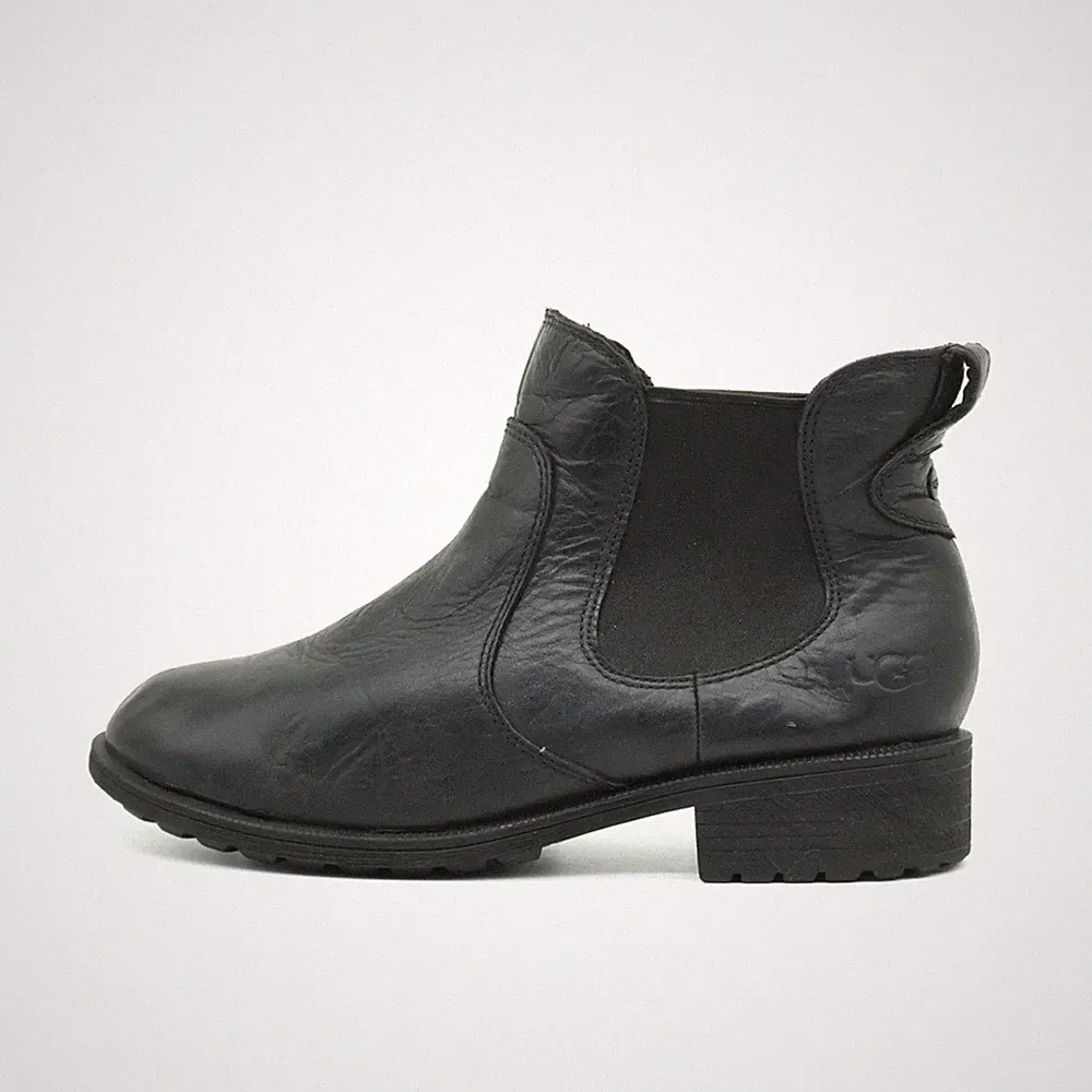 UGG Damen S/ 1110129 Stiefeletten Schwarz Leder Knöchelhoch Chelsea Boots EU 39