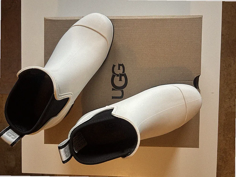 UGG W Droplet Boots Damen Gummistiefel Weiß Gr. 37