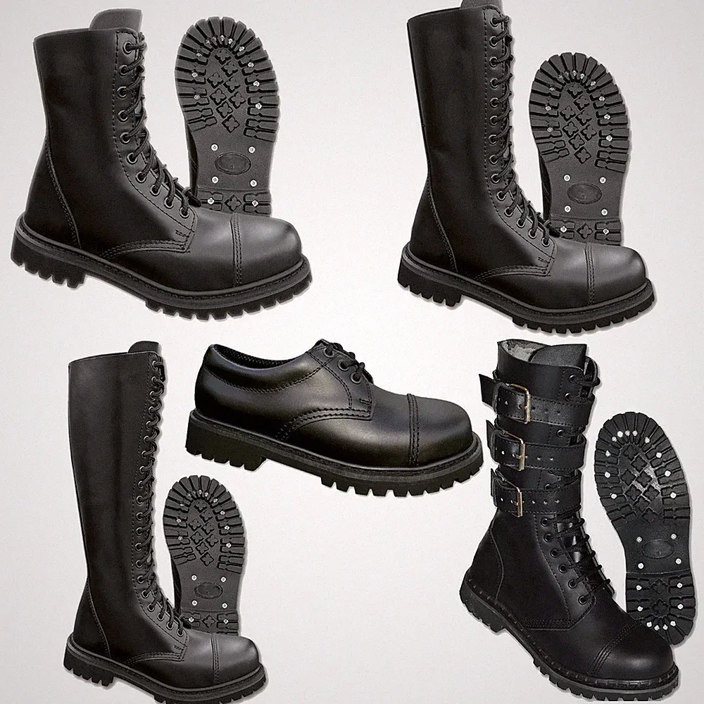 UK Ranger Phantom Boots Springerstiefel 38-47 Leder Gothic Stiefel Stahlkappe