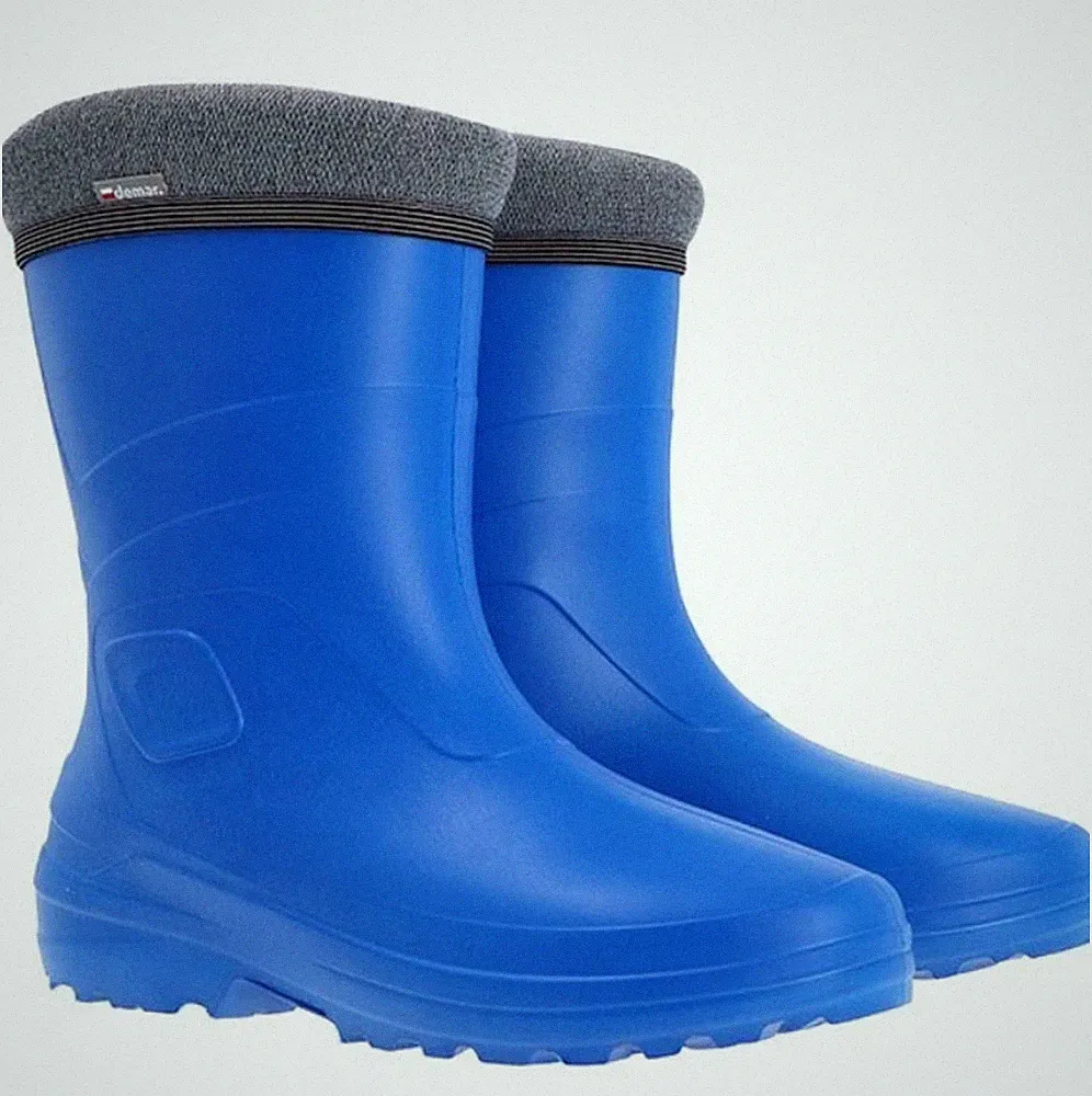 Ultraleichte Mädchen Damen Gefütterte Gummistiefel Eva BLAU 36-42 (LUCY-N)