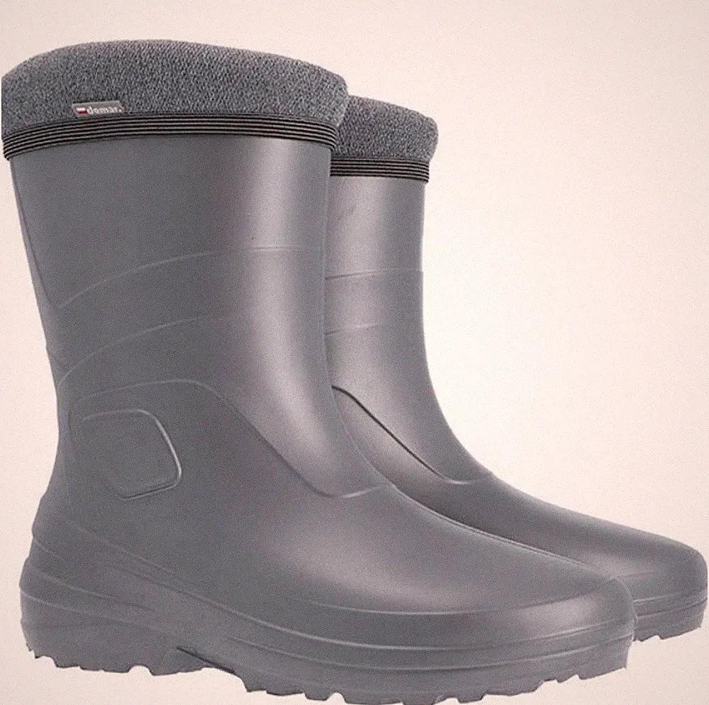 Ultraleichte Mädchen Damen Gefütterte Gummistiefel Eva Silber 36-42 (LUCY-SZ)