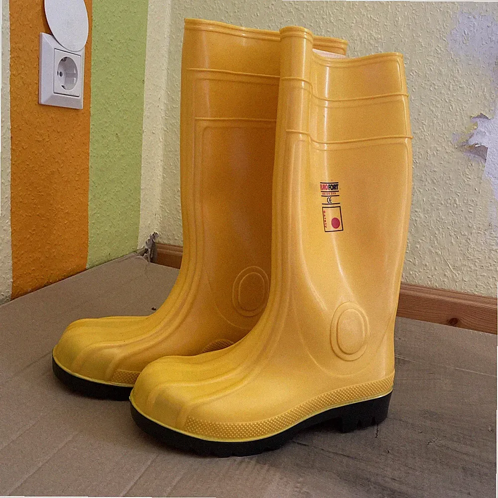 Unbenutzte Eurofort Baustiefel Regenstiefel Gummistiefel Signalfarbe Gr 40 gelb