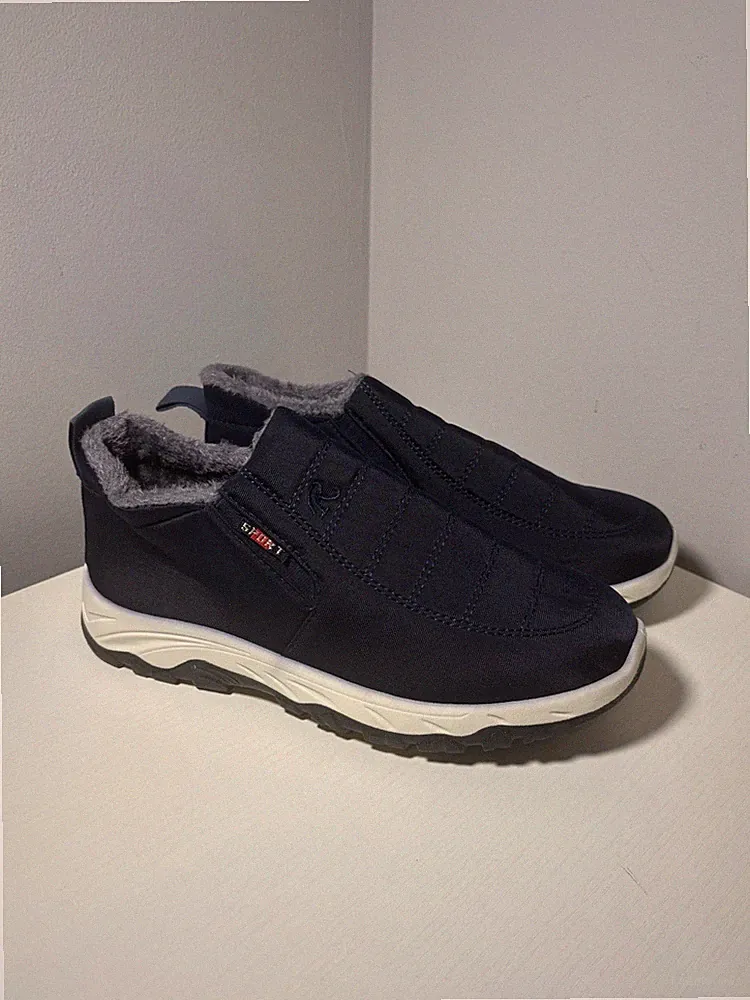Unisex Damen Fell Gefüttert Schnee Stiefeletten Thermo Stiefel Warme Schuhe Gr. 7 (40) Navy