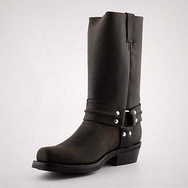 Unisex GRINDERS HI RENEGADE braun Wachs Biker Motorrad Cowboy Leder halbhohe Stiefel