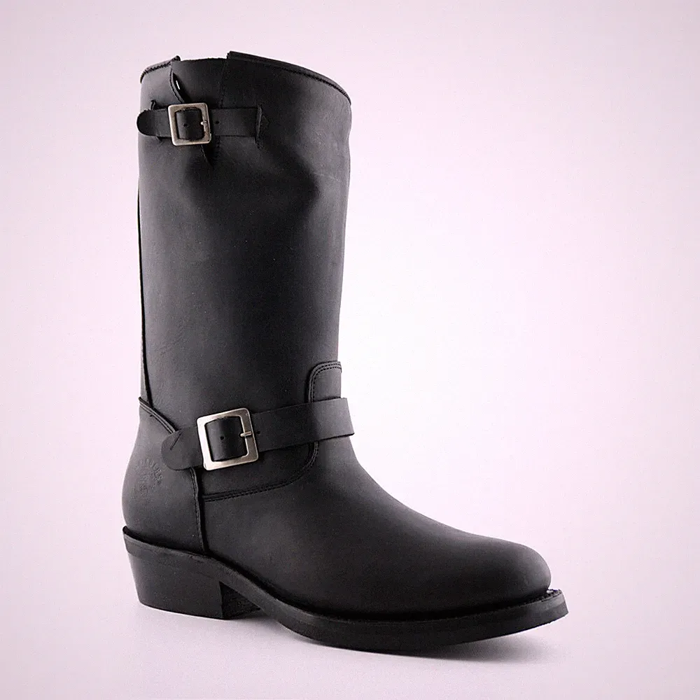 Unisex GRINDERS REBEL schwarz Biker Motorrad Motorrad Leder halbhohe Stiefel Schuh