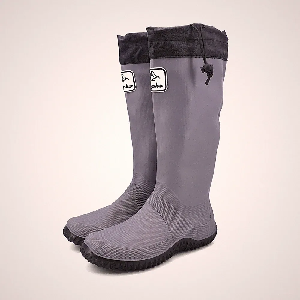 Unisex Gummistiefel Damen Herren Faltbar Hoch Regenstiefel Wasserdichte Rutsc...