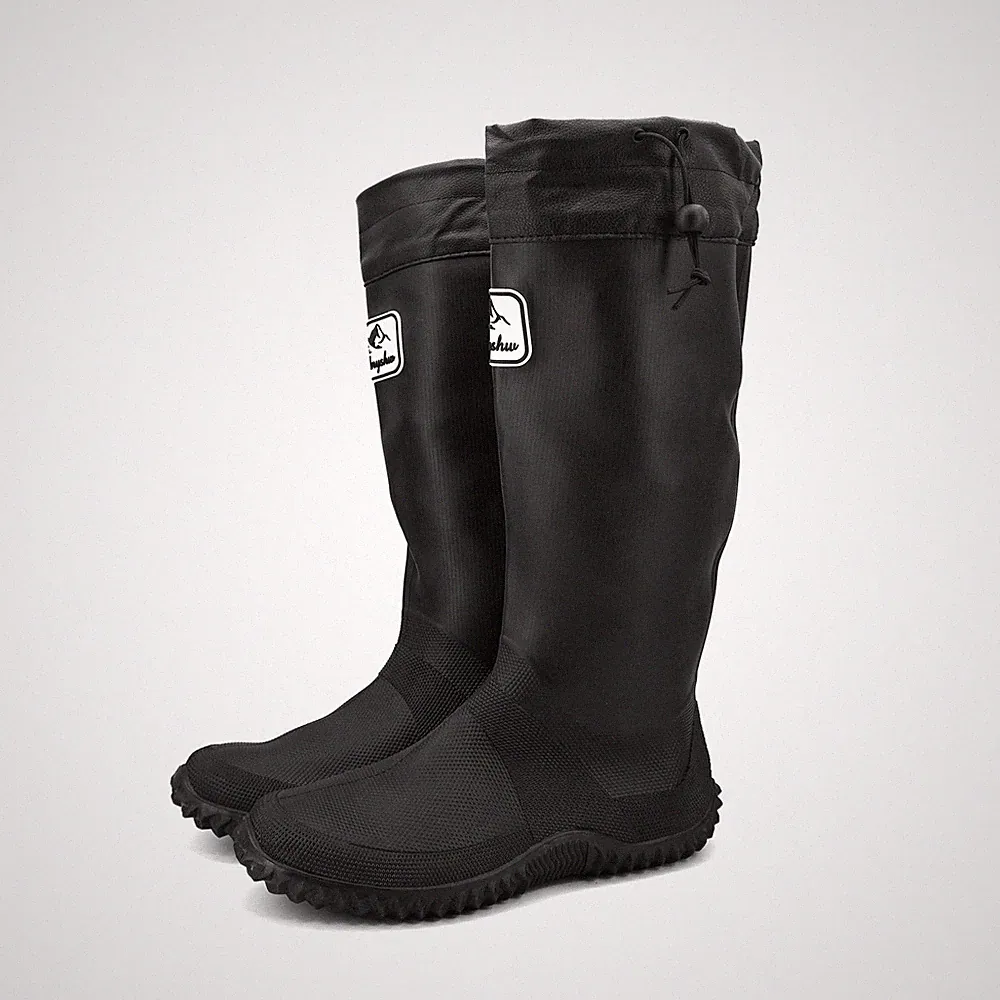 Unisex Gummistiefel Damen Herren Faltbar Hoch Regenstiefel Wasserdichte Rutsc...