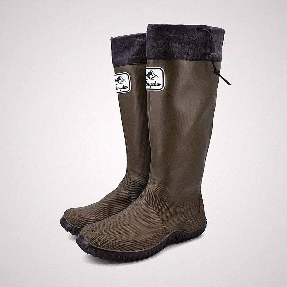 Unisex Gummistiefel Damen Herren Faltbar Hoch Regenstiefel Wasserdichte Rutsc...