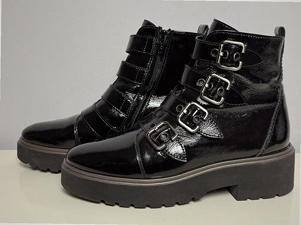 Uvp189€ Paul Green Lack Leder Ankle Boots 3.5 / 36.5 Stiefel Stiefelette