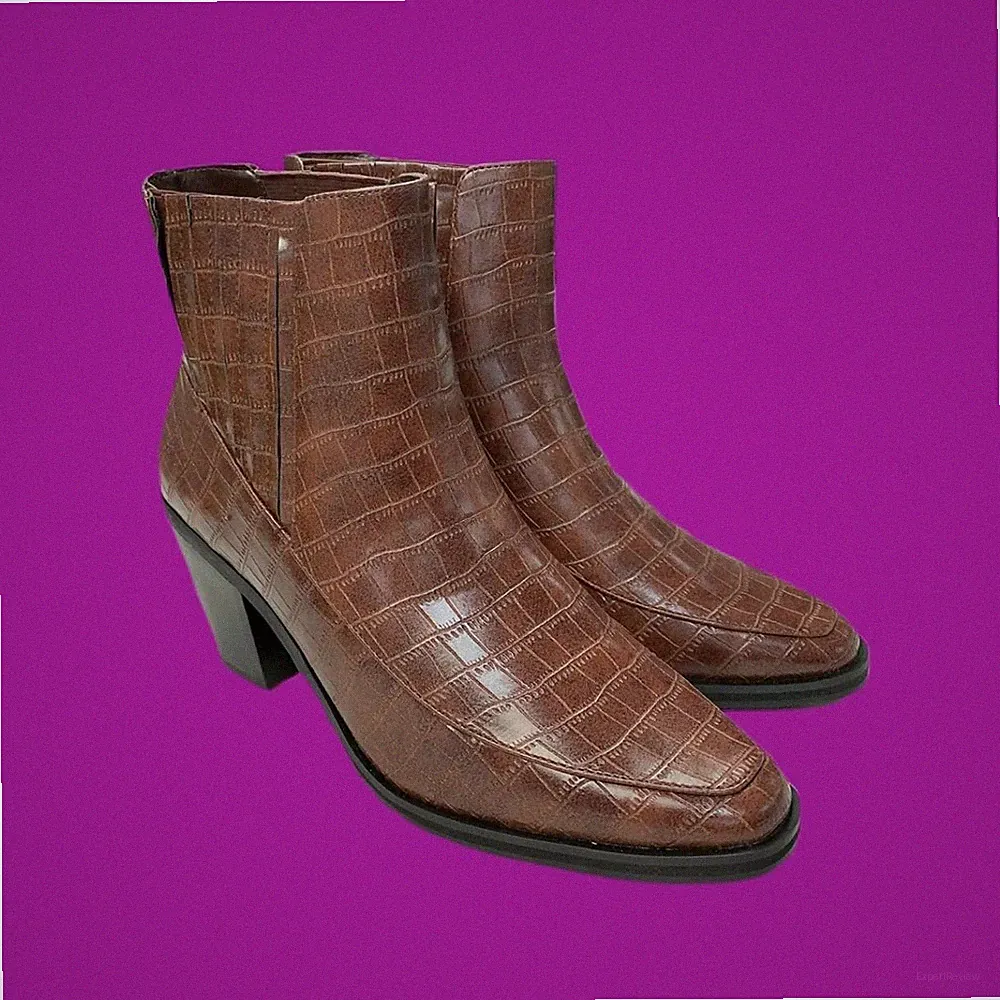 V BY VERY Damen Fae Stiefeletten, Kunstleder, braun, UK 6 | EU 39 | US 8