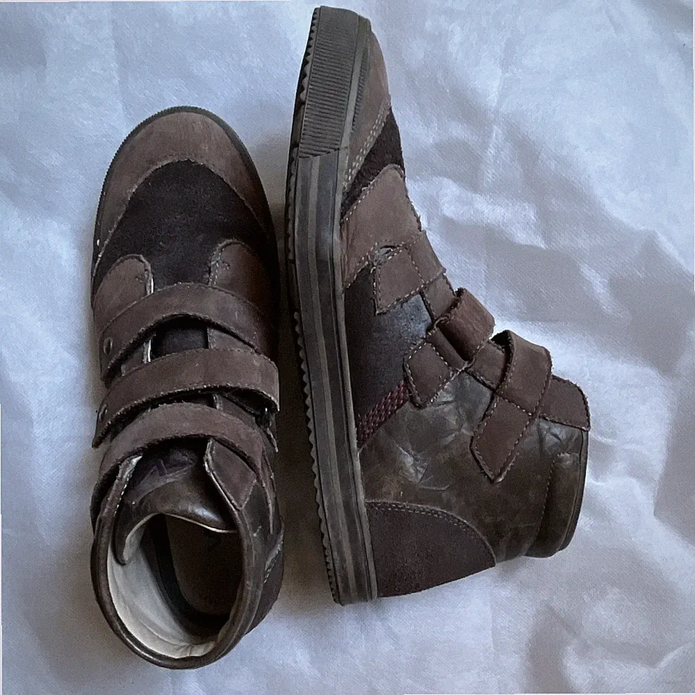 Vado Mid Top Herbst-Boots Leder Braun EU 38 Klettverschluss Riemen f. Mädchen