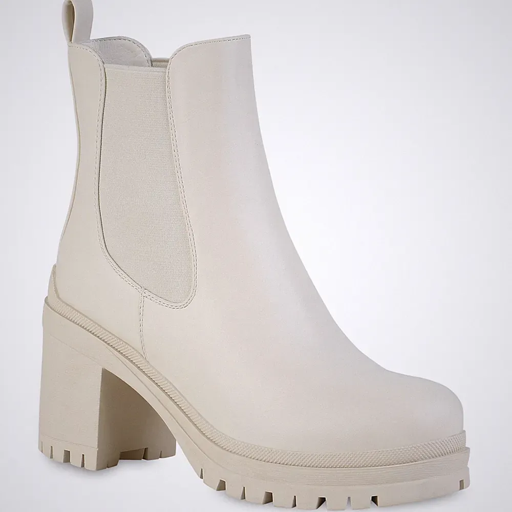 VAN HILL Damen Chelsea Boots Stiefeletten Plateau Blockabsatz Trendy Chunky