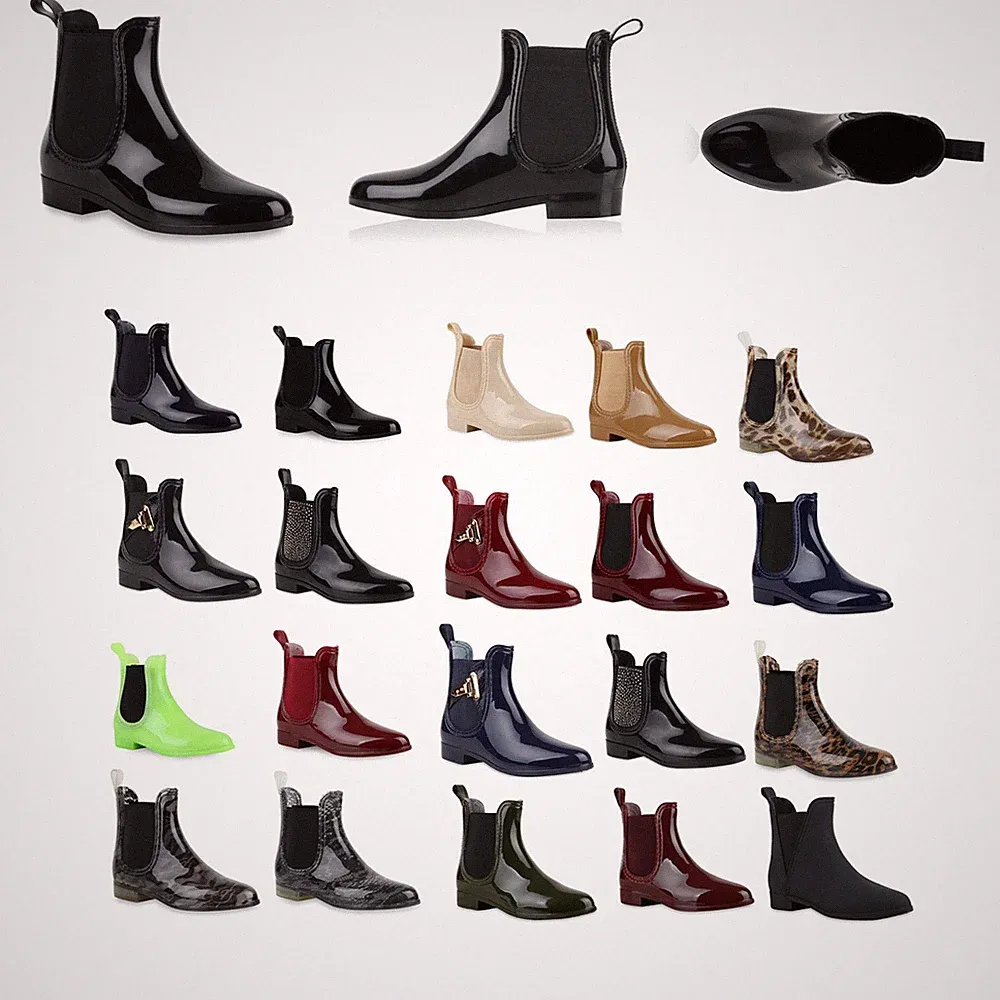 VAN HILL Damen Gummistiefeletten Allison Lack Stiefeletten Chelsea Boots Rund