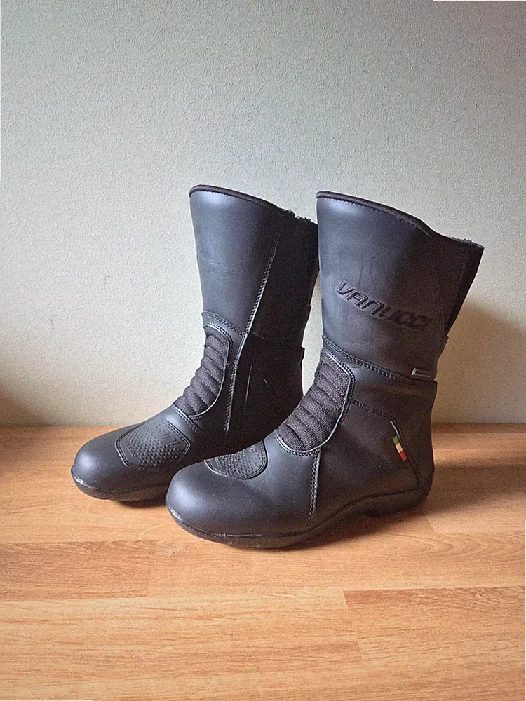 Vanucci Motorradstiefel, Damen, VTB22, Gr. 37, Schwarz, Leder, Neuwertig