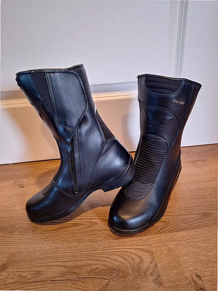 Vanucci Motorradstiefel, Damen, VTB6, Gr. 37, Schwarz, Leder, Neuwertig