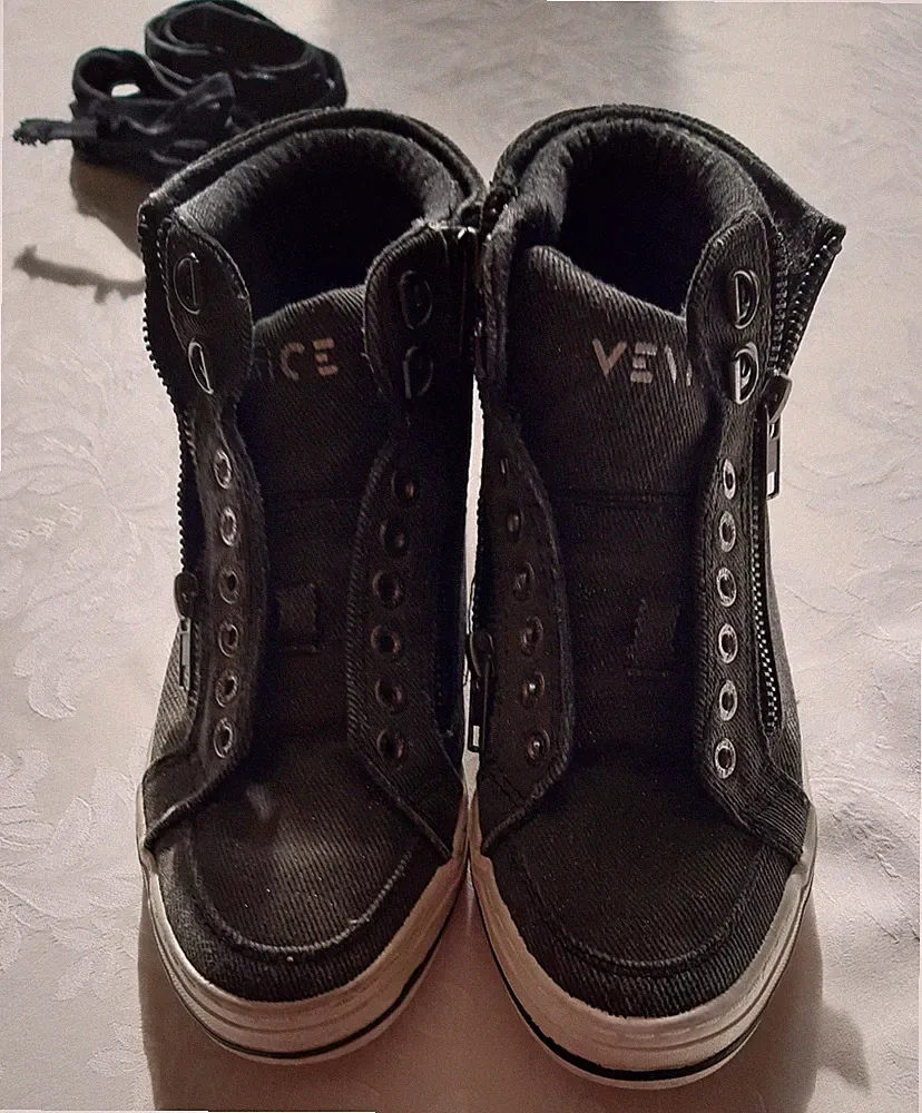 Venice Damenschuhe grau mit Glitzer 36 gebraucht weiße Sohle