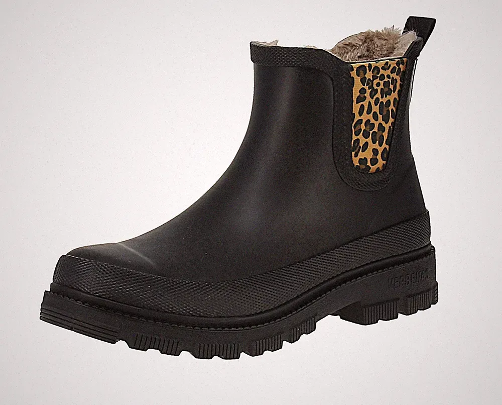 Verbenas 9302181201 Lua Fur Smooth Animal - Damen Boots - Black-Sand-Leo