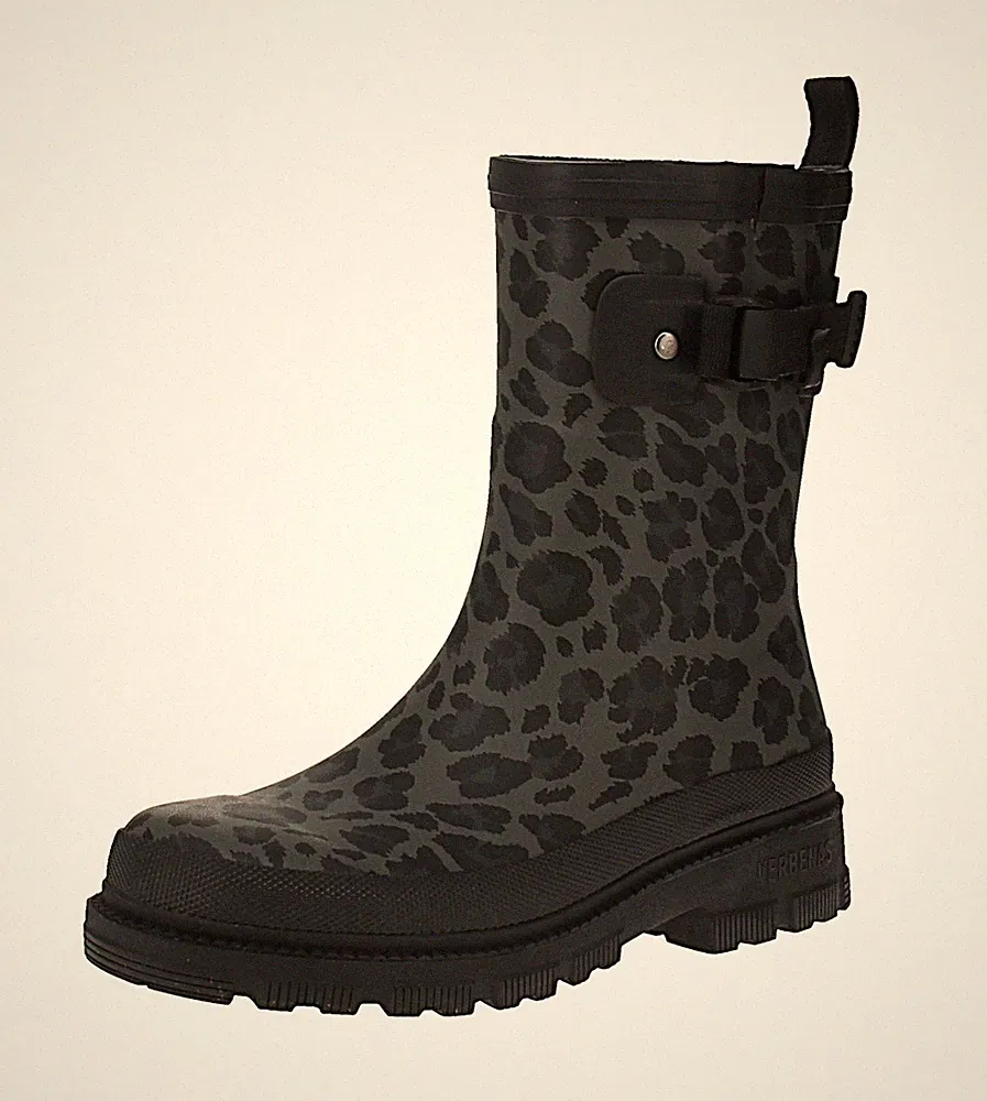 Verbenas 9302190945 Lina Mate Combi Animal - Damen Boots - Black-Leo-Black