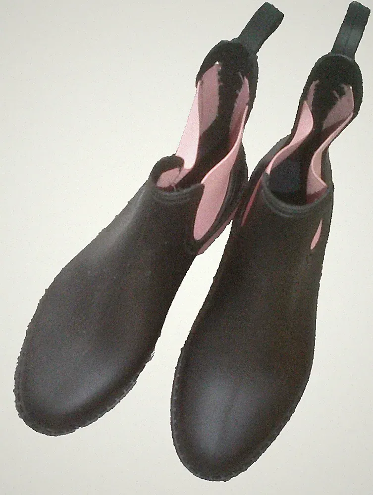 VERBENAS Gummistiefel schwarz/rosa Gr. 40 kaum getragen