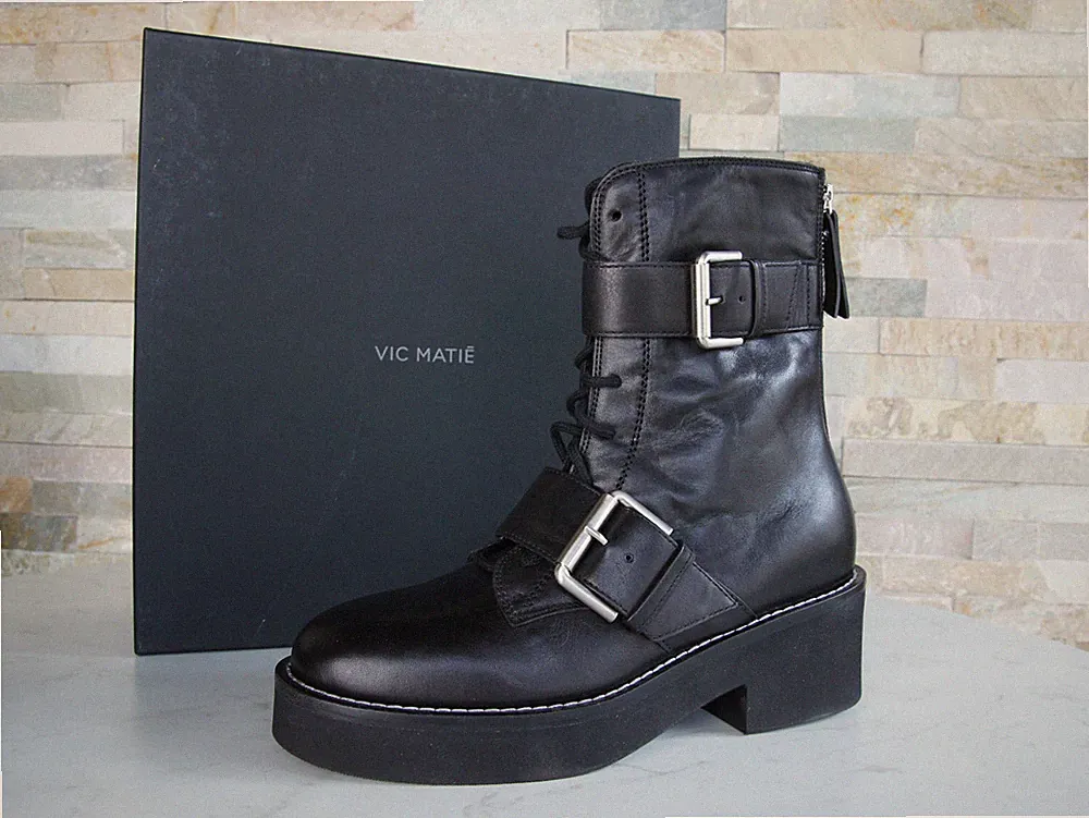 VIC MATIE EU 36 Stiefeletten Biker Stiefel Schuhe schwarz neu ehem UVP 359 €