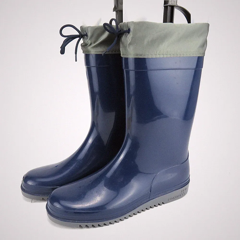 Vintage 80er ROMIKA Bobby 40 Regenstiefel Gummistiefel Blau Grau