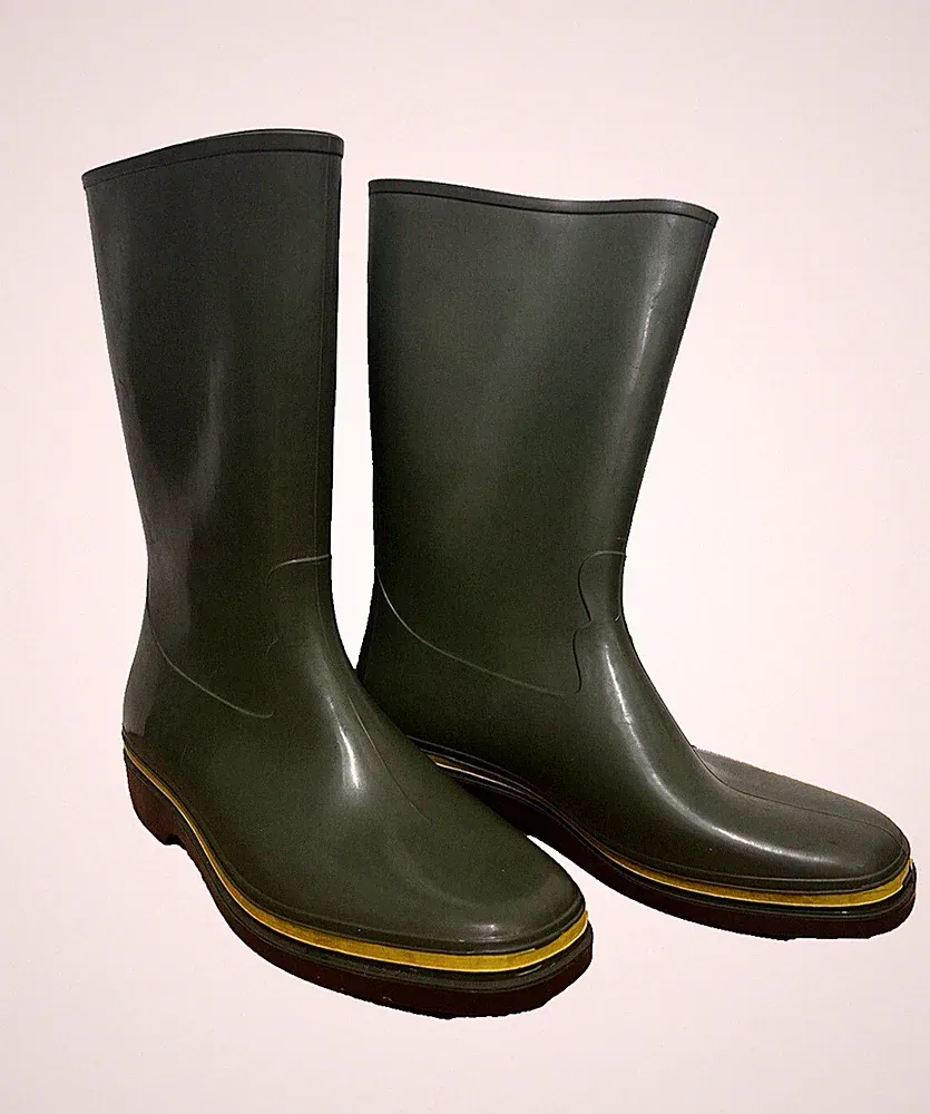 Vintage Romika Gummistiefel grün PVC Rubberboots Gummi Stiefel Boots Gr. 42 ✅