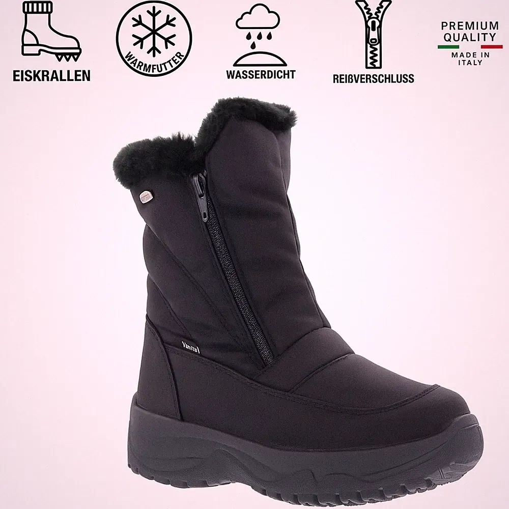 VISTA Damen Eiskrallen Winterstiefel Boots Warmfutter Reißverschluss Spike 36-42