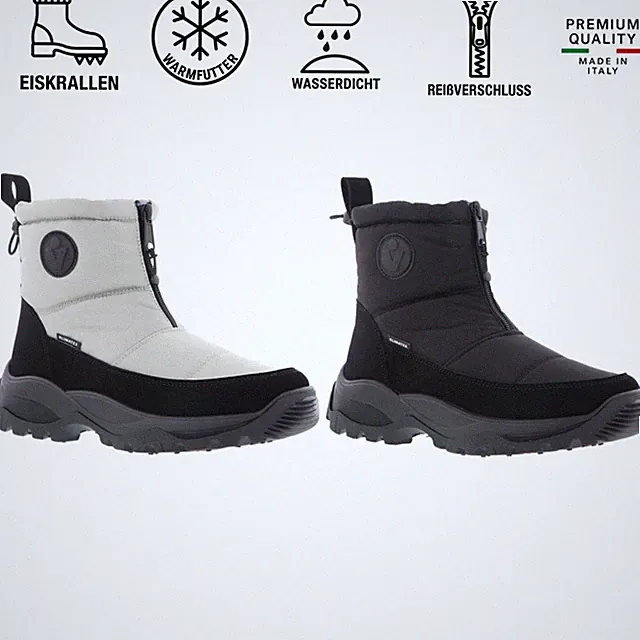VISTA Damen modischer Eiskrallen Winterstiefel Boots wasserdicht Spikes 36-42