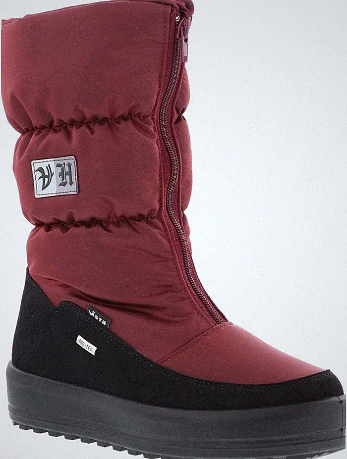 Vista Damen Winterstiefel Boots bordeaux rot Reisverschluss Wasserdicht Gr 36-42